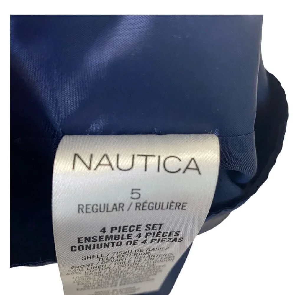 NAUTICA Boys Vest Size 5 Blue Linen Blend